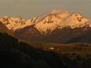 Sunrise mountains over Coyhaique.